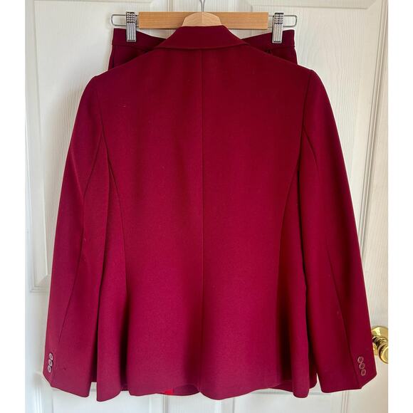 Vintage Levi Strauss & Co Maroon Blazer and Skirt Suit Set Size Small - Picture 5 of 10